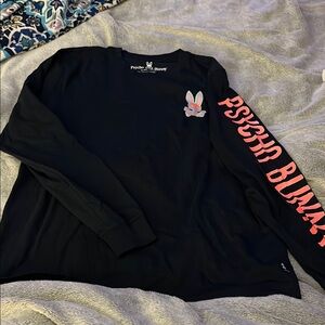 Psycho Bunny Navy Long Sleeve Shirt with Pink Logo - Large (6)